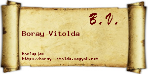 Boray Vitolda névjegykártya